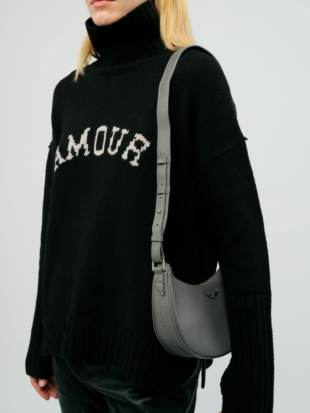 Zadig &. Voltaire Moonvibe Grained Leather crossbody bag. - Picture 3 of 10